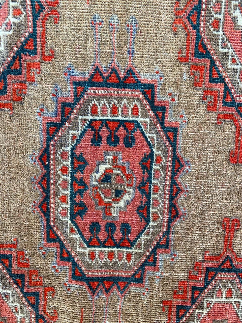 Maravillosa alfombra antigua turcomana grande siglo XIX en venta