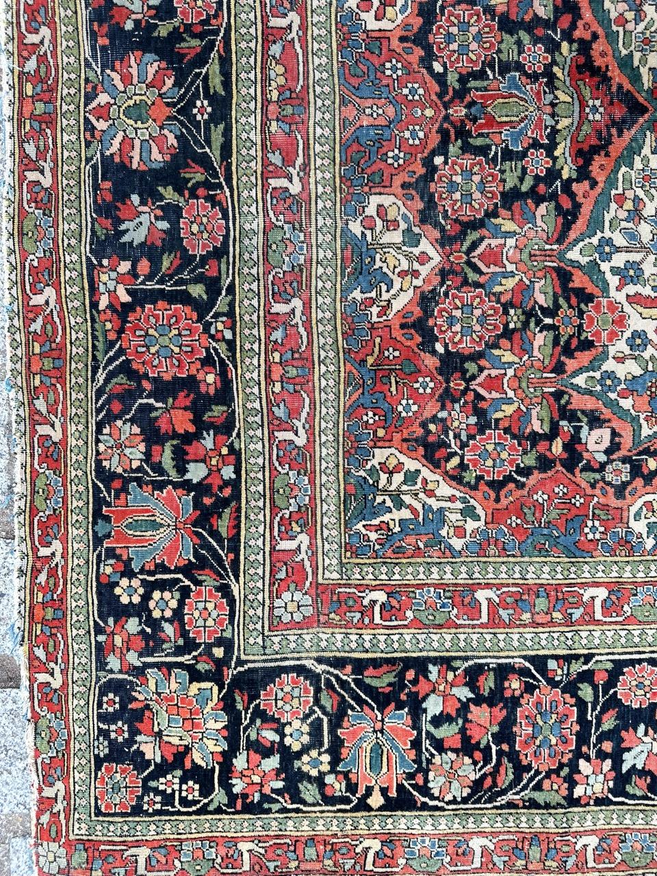 Wunderschöner feiner antiker Mohtasham-Teppich im Angebot 2