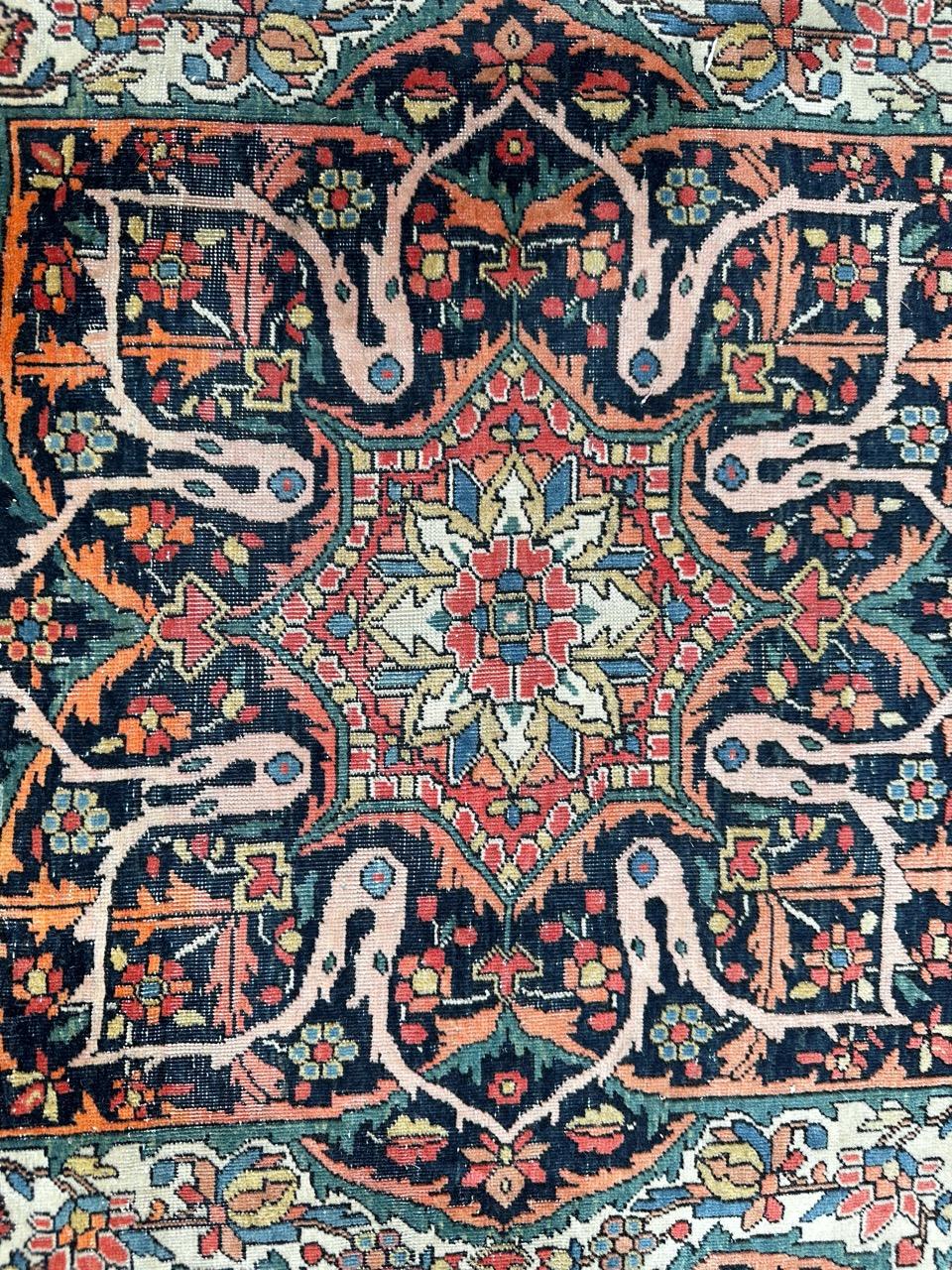 Wonderful fine antique Mohtasham rug For Sale 6