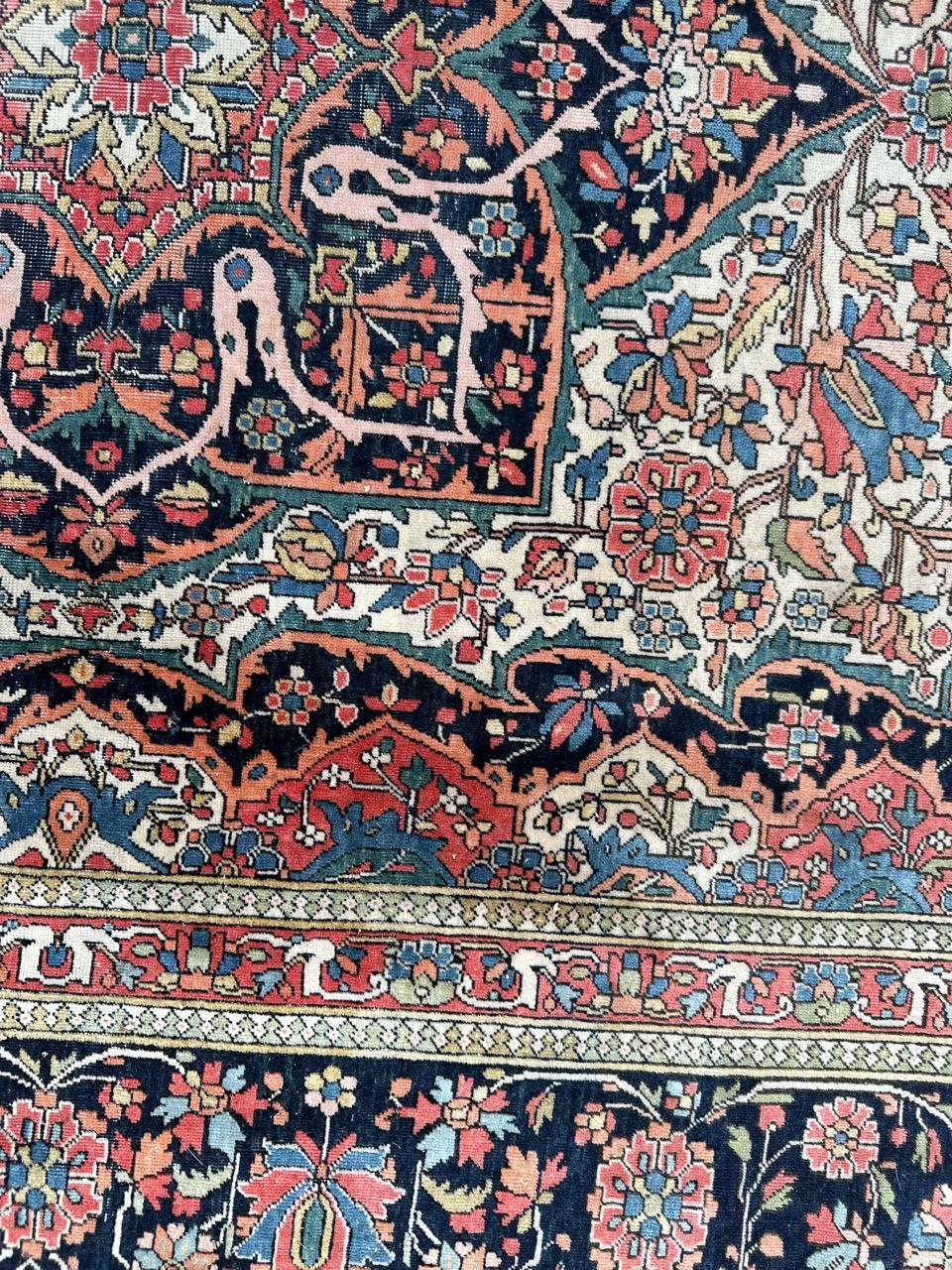 Wunderschöner feiner antiker Mohtasham-Teppich im Angebot 7