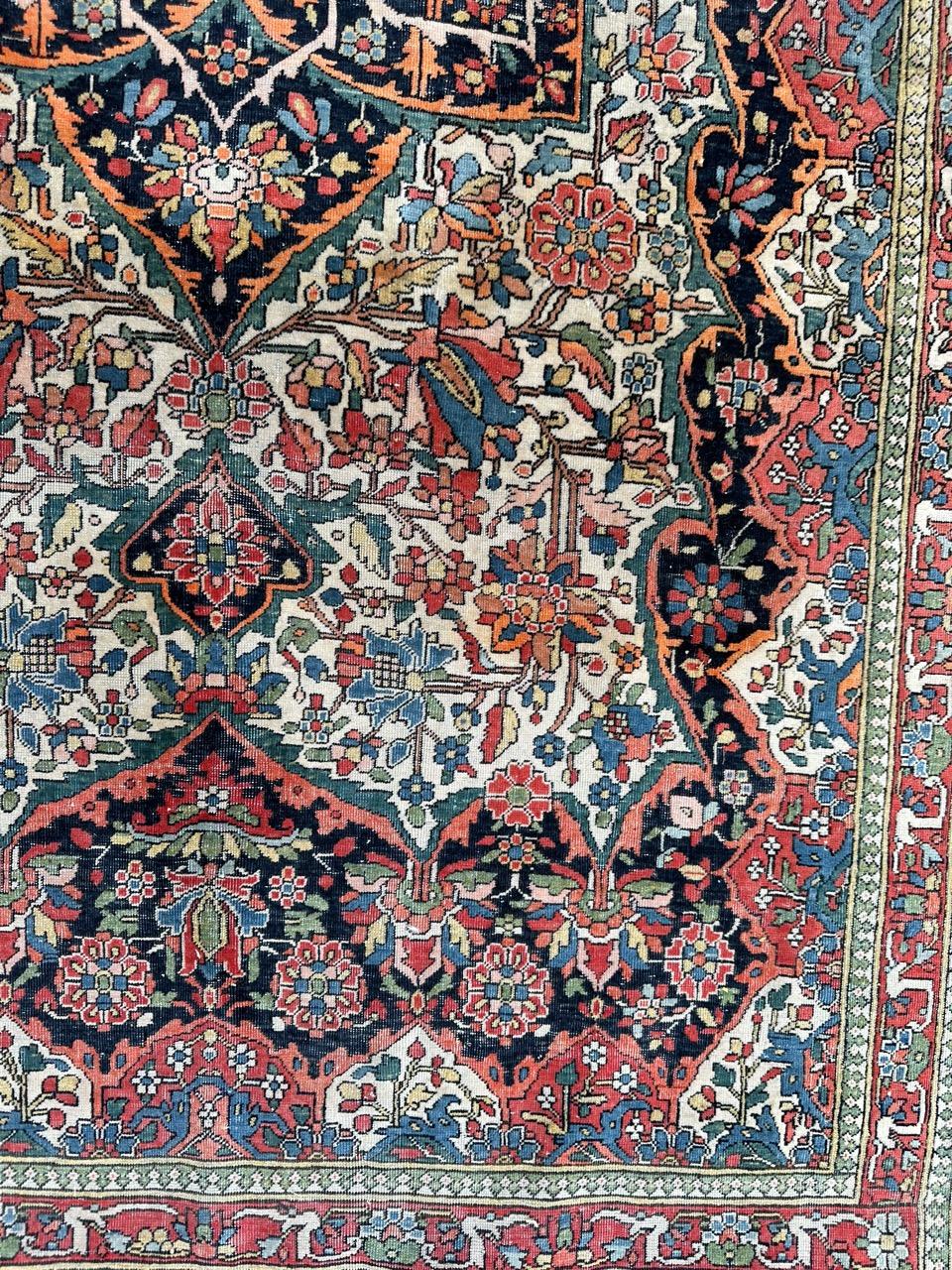 Wonderful fine antique Mohtasham rug For Sale 8
