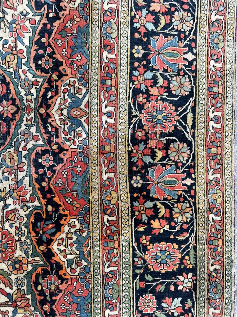 Wonderful fine antique Mohtasham rug For Sale 9