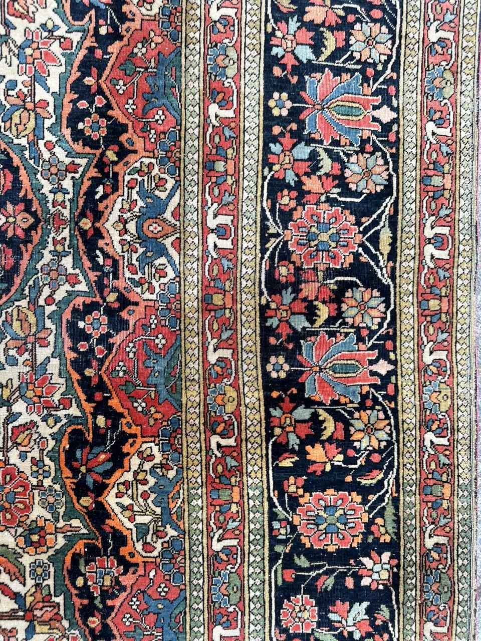 Wunderschöner feiner antiker Mohtasham-Teppich im Angebot 9