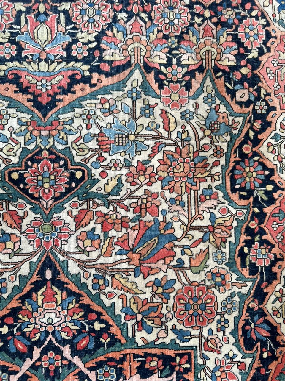Wonderful fine antique Mohtasham rug For Sale 10