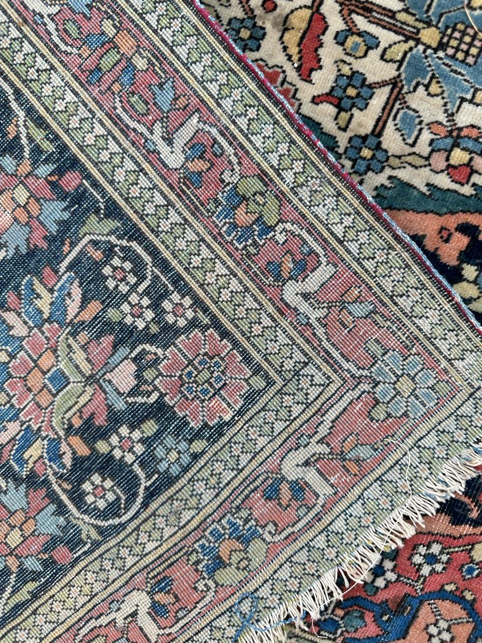 Wunderschöner feiner antiker Mohtasham-Teppich im Angebot 12