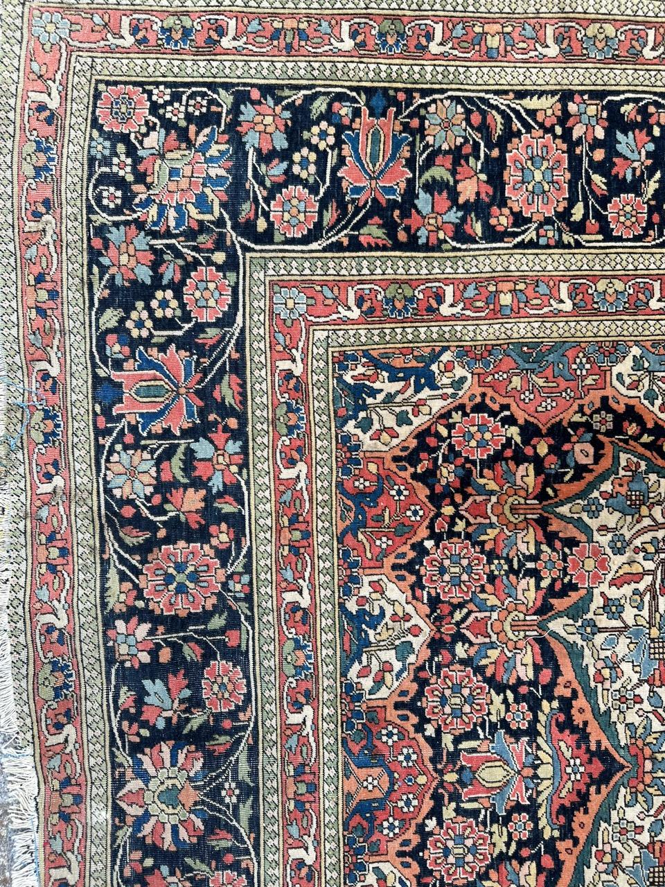 Wunderschöner feiner antiker Mohtasham-Teppich im Zustand „Gut“ im Angebot in Saint Ouen, FR