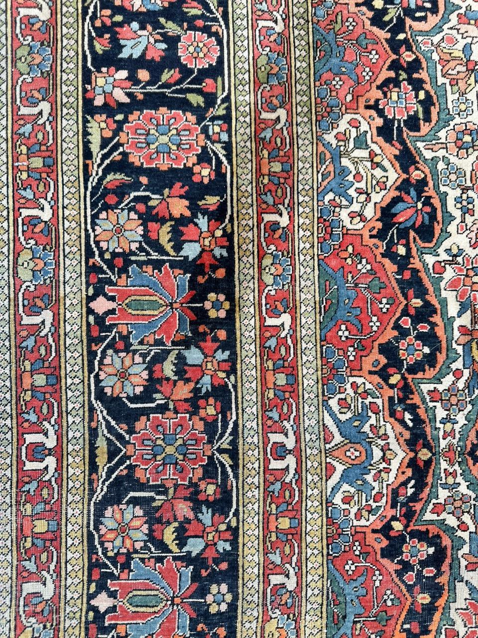 20th Century Wonderful fine antique Mohtasham rug For Sale