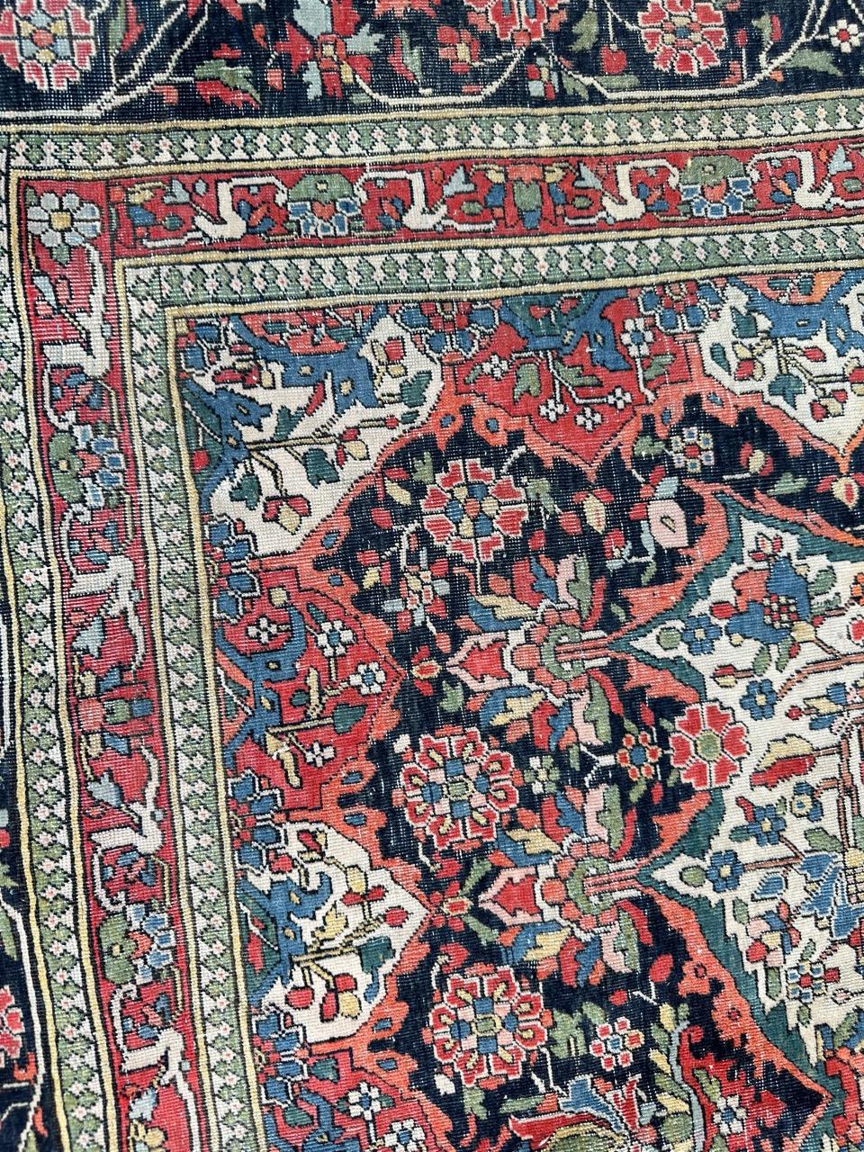 Wool Wonderful fine antique Mohtasham rug For Sale