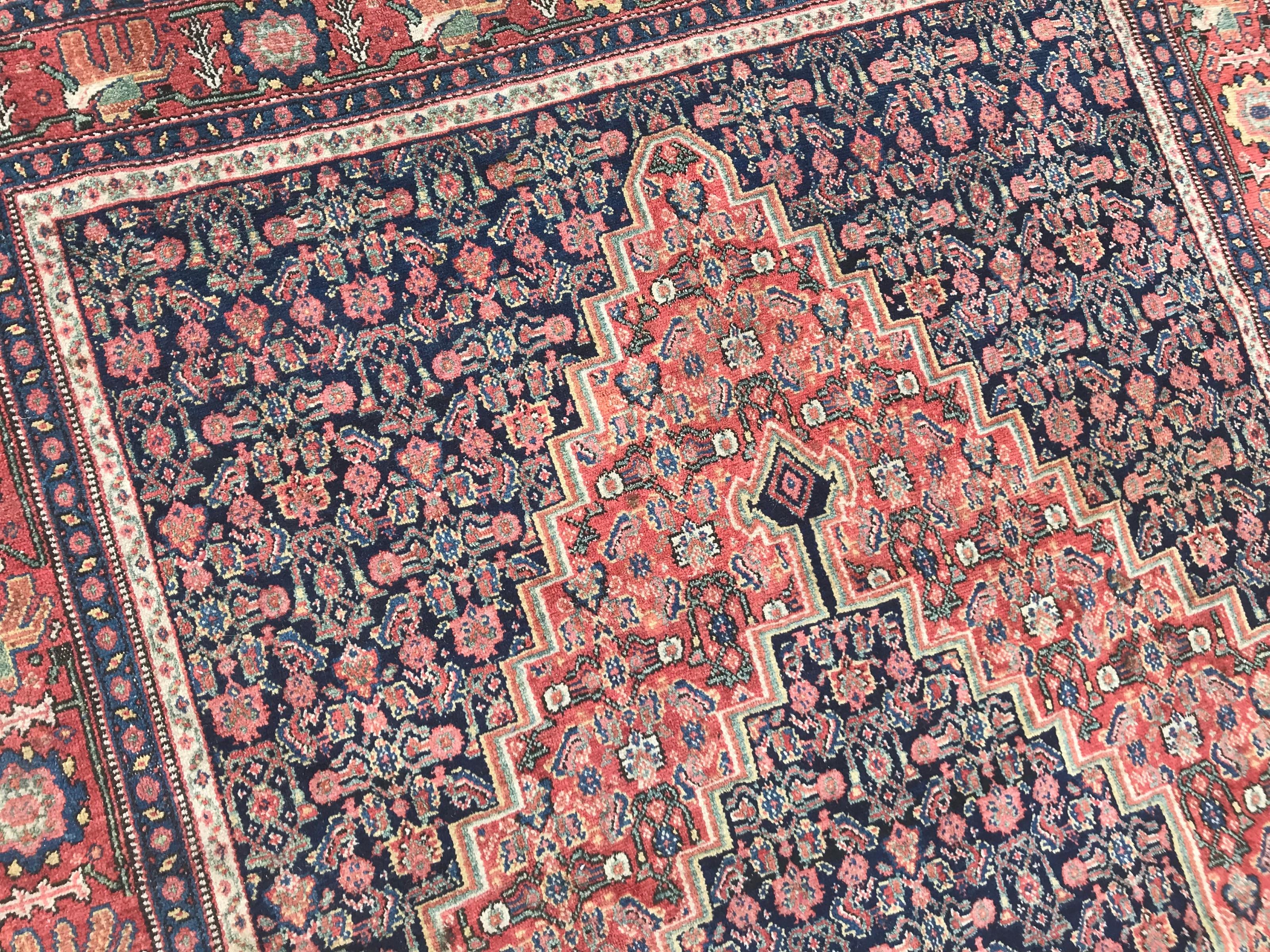 Bobyrug's Wundervoller feiner antiker Senneh-Teppich im Angebot 4