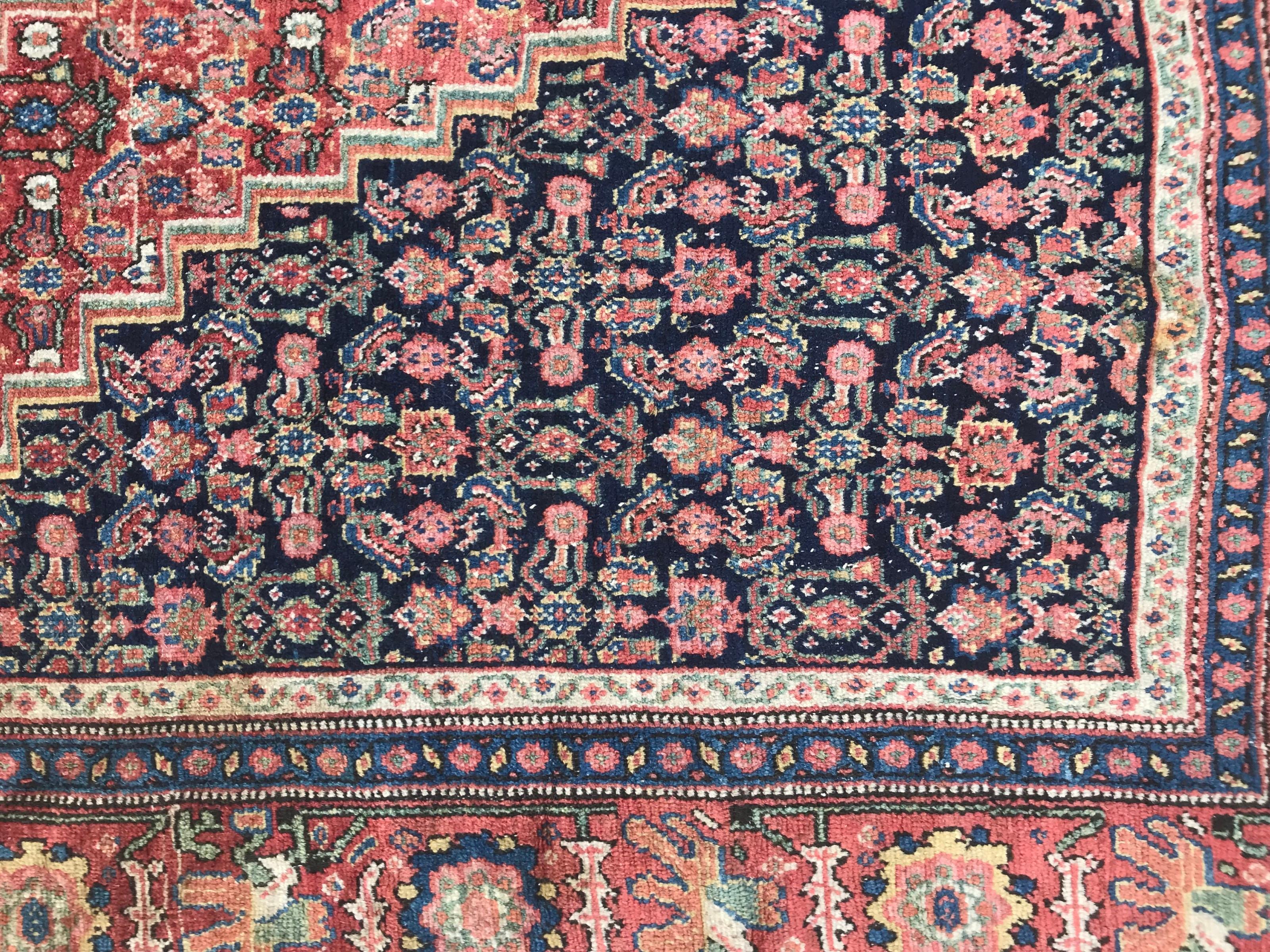 Bobyrug's Wundervoller feiner antiker Senneh-Teppich (Baumwolle) im Angebot