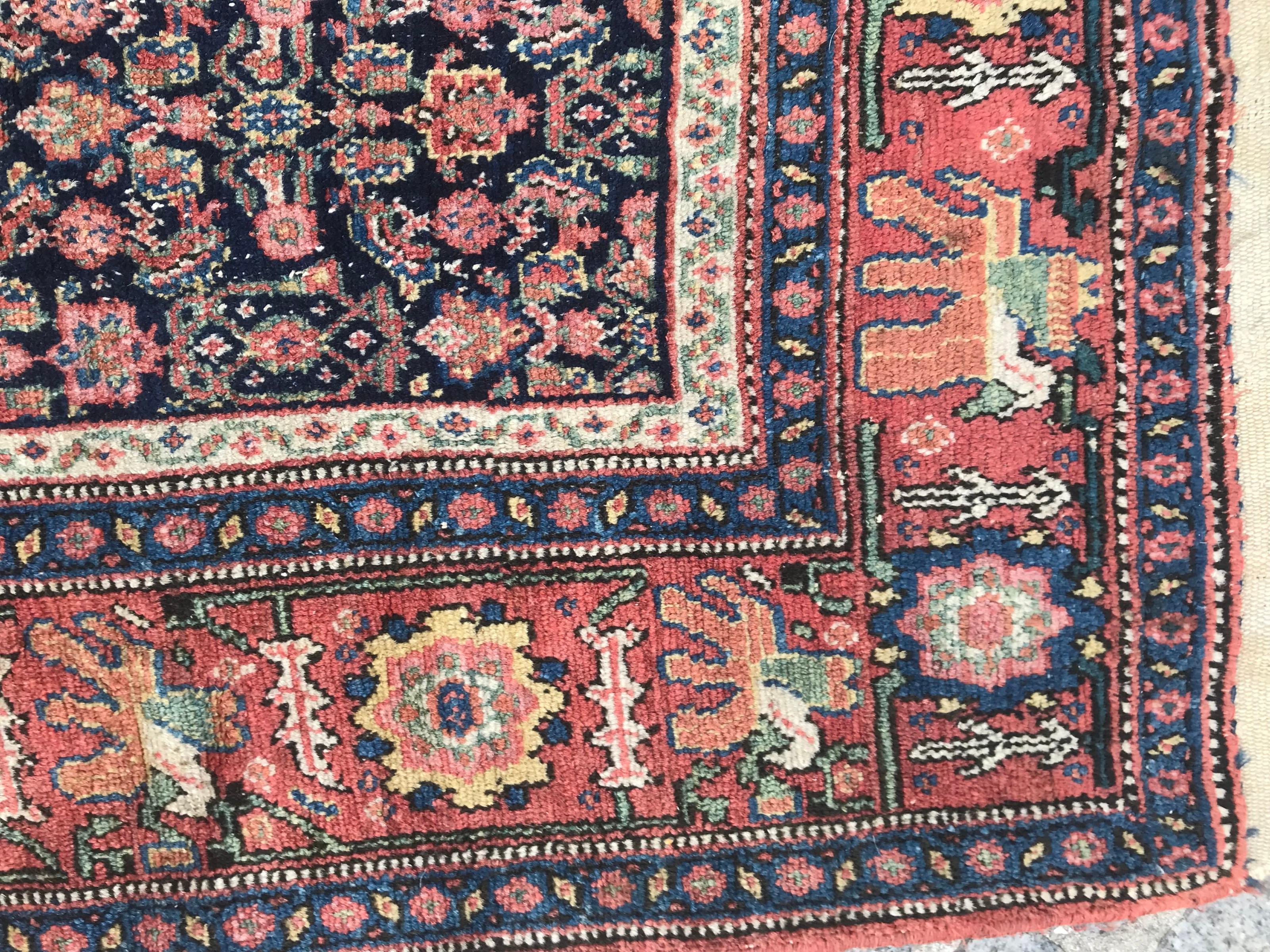 Bobyrug's Wundervoller feiner antiker Senneh-Teppich im Angebot 1