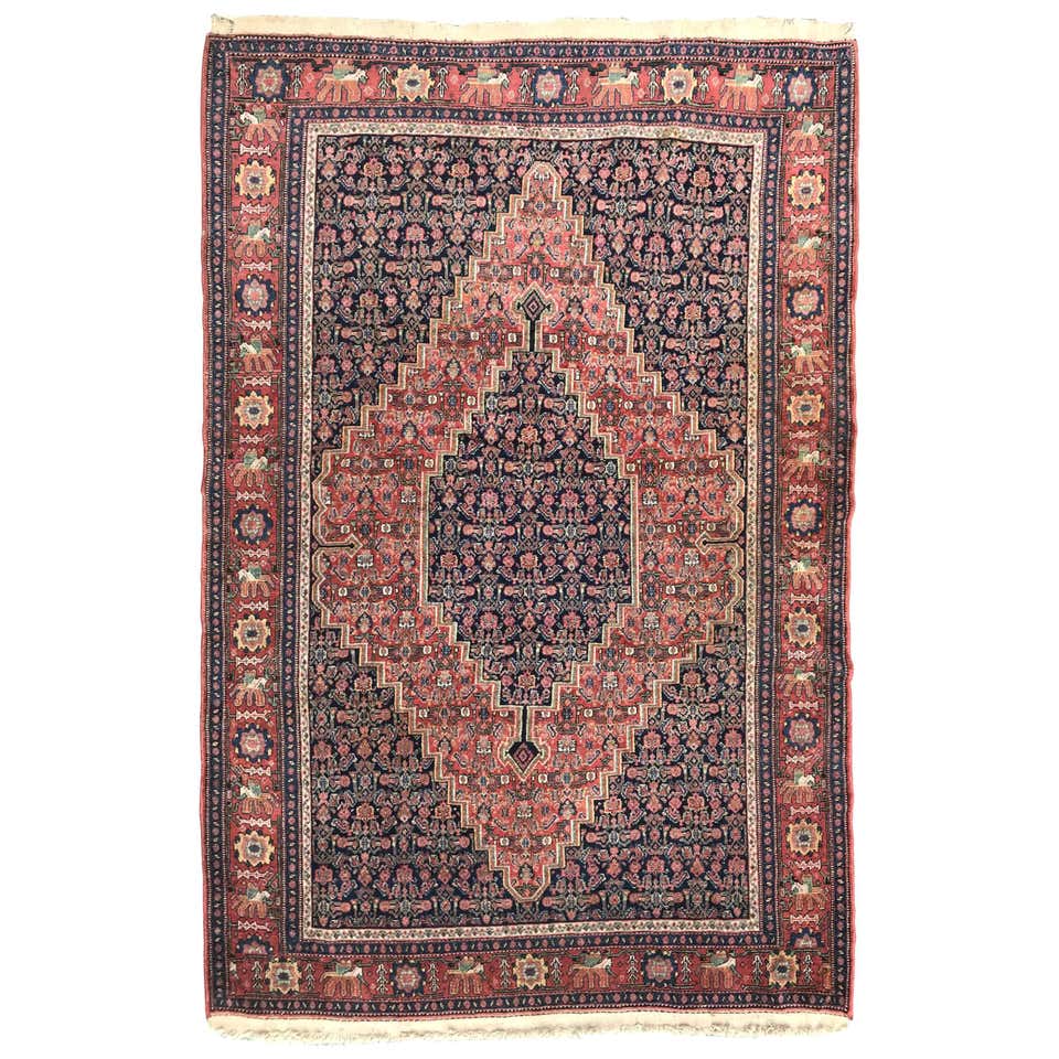 Antique Persian Senneh Tabriz Rug For Sale at 1stDibs