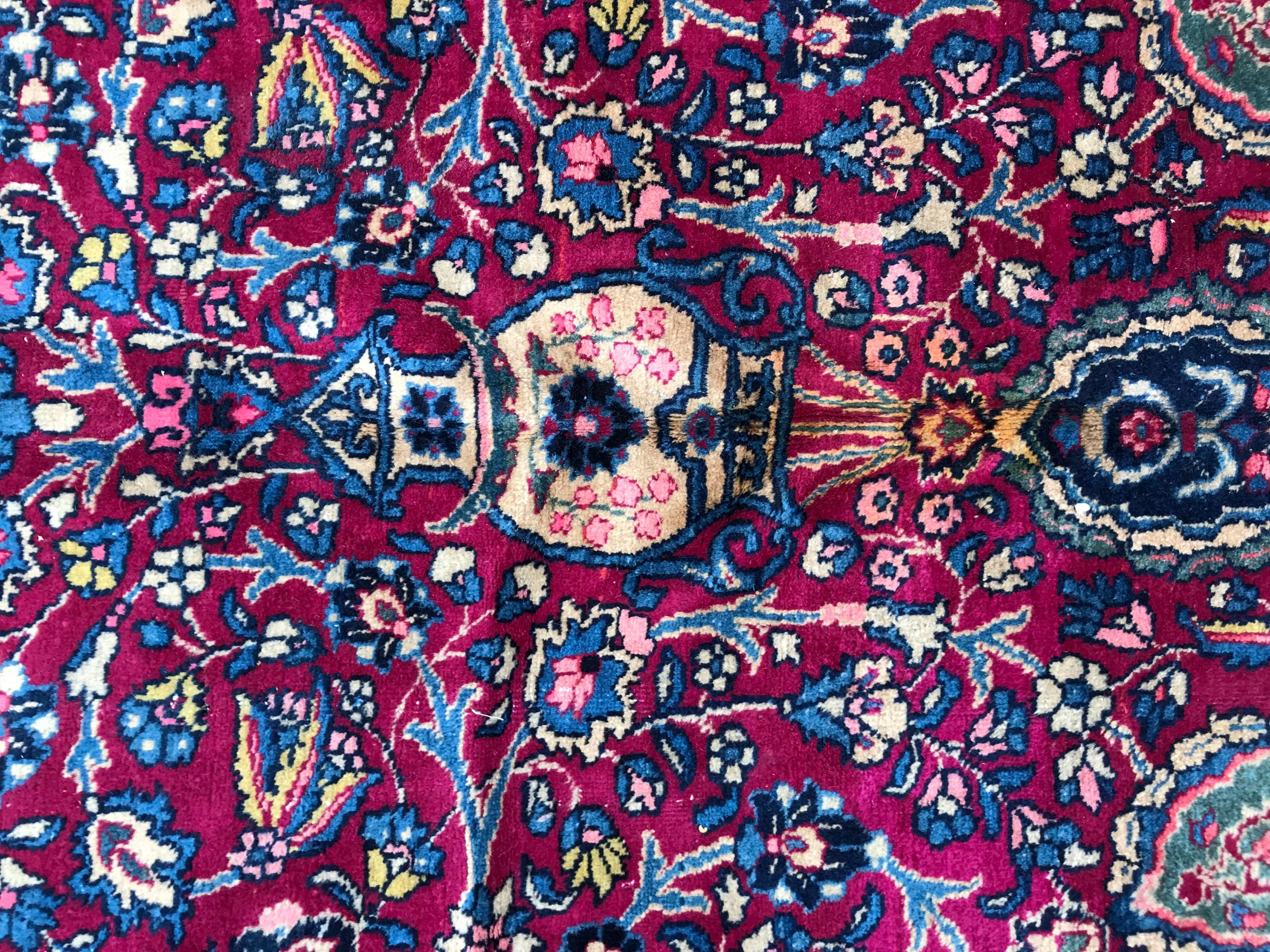 Wunderschöner feiner großer antiker Kirman-Teppich im Angebot 9