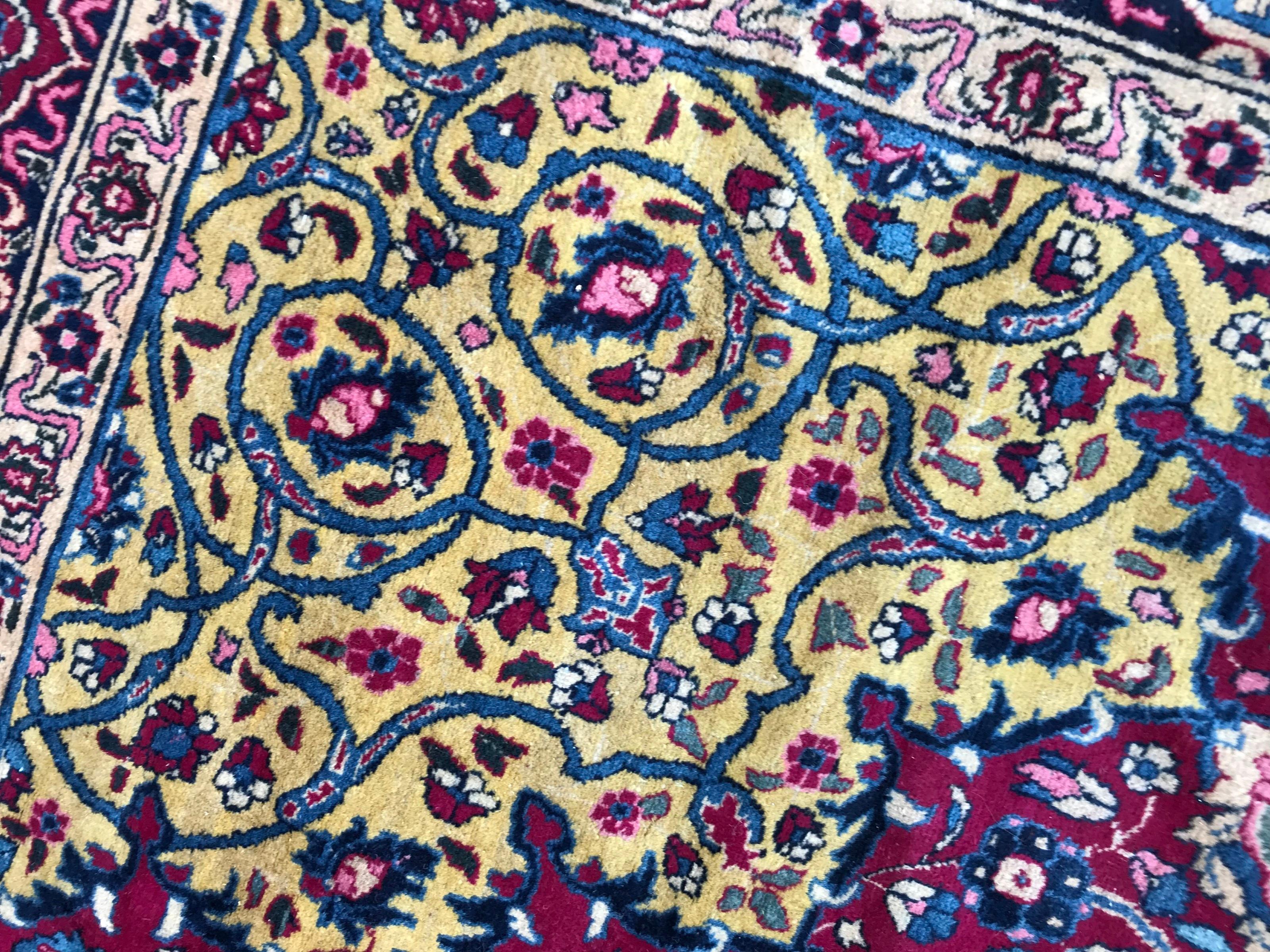 Magnifique grand tapis Kirman ancien en vente 2