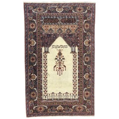 Wonderful Fine Vintage Turkish Panderma Prayer Rug