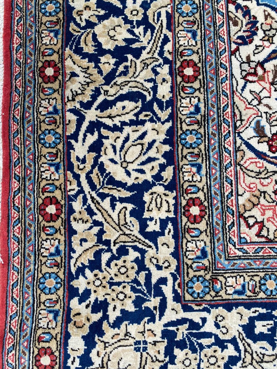 Wonderful Fine Vintage Wool and Silk Qom Rug 2