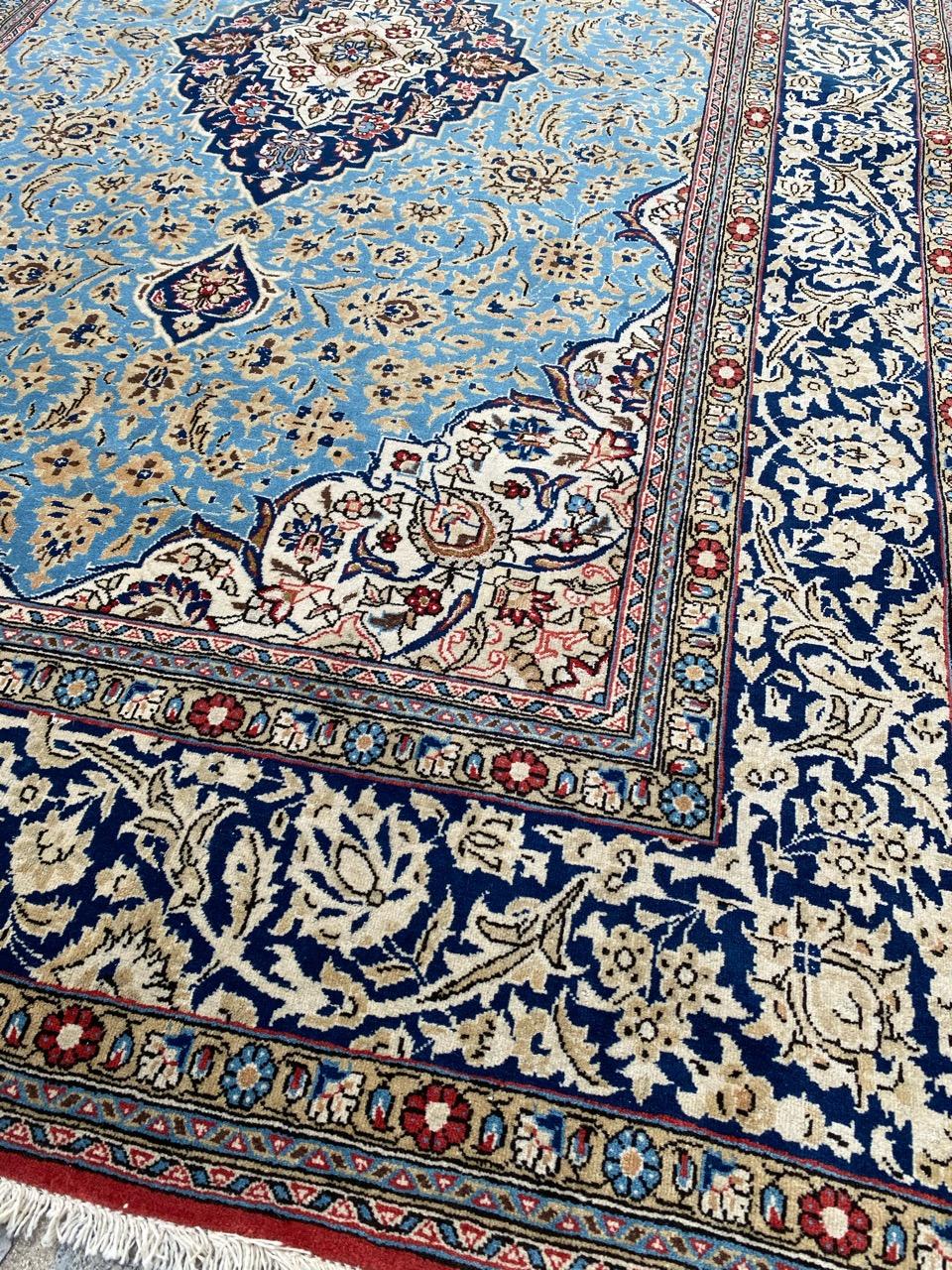 Wonderful Fine Vintage Wool and Silk Qom Rug 5