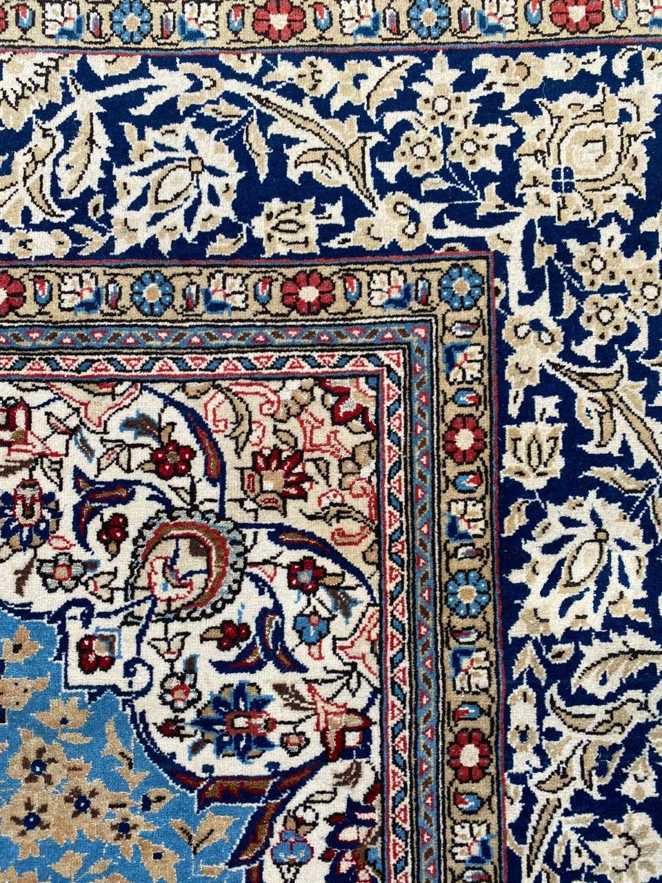 Kashan Bobyrug’s Wonderful Fine Vintage Wool and Silk Qom Rug For Sale