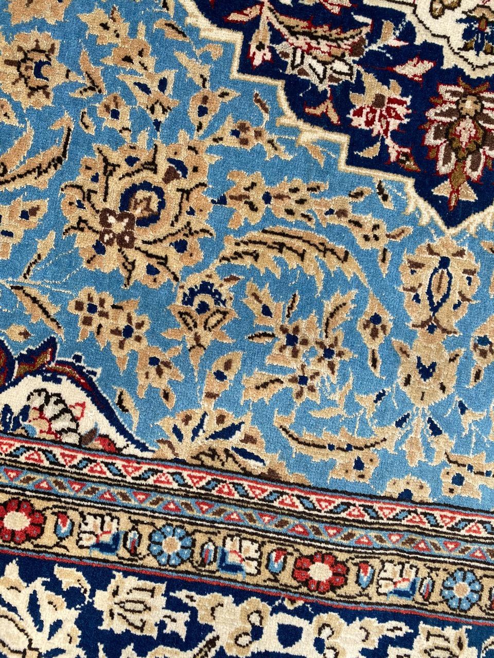 Bobyrug's Wonderful Fine Vintage Wool and Silk Qom Rug (Wolle) im Angebot