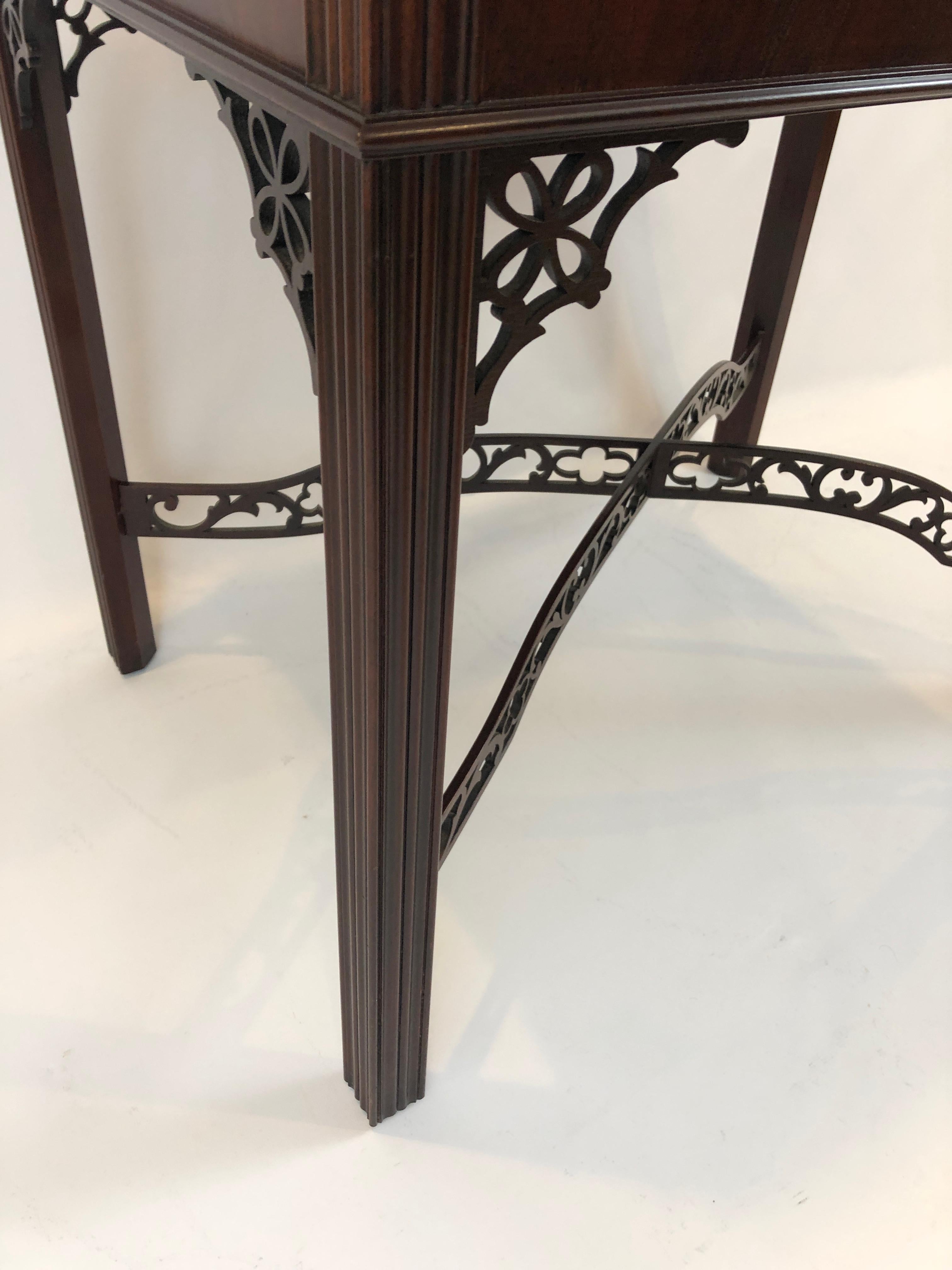 Wonderful Flame Mahogany Chippendale Style Side Table 6