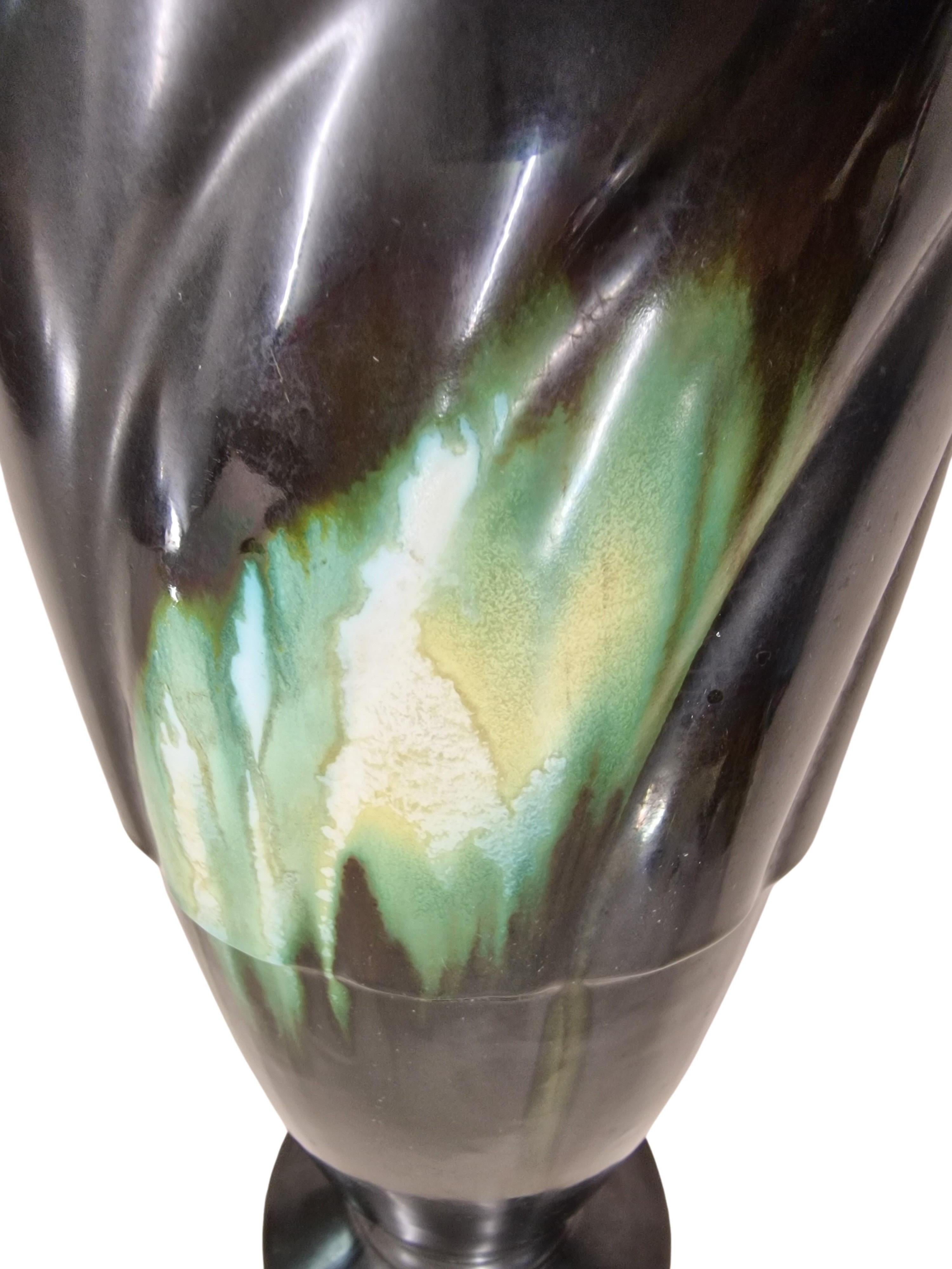 Début du 20ème siècle Superbe vase à fleurs, céramique, glaçure artistique, Art déco, 1920, Belgique en vente