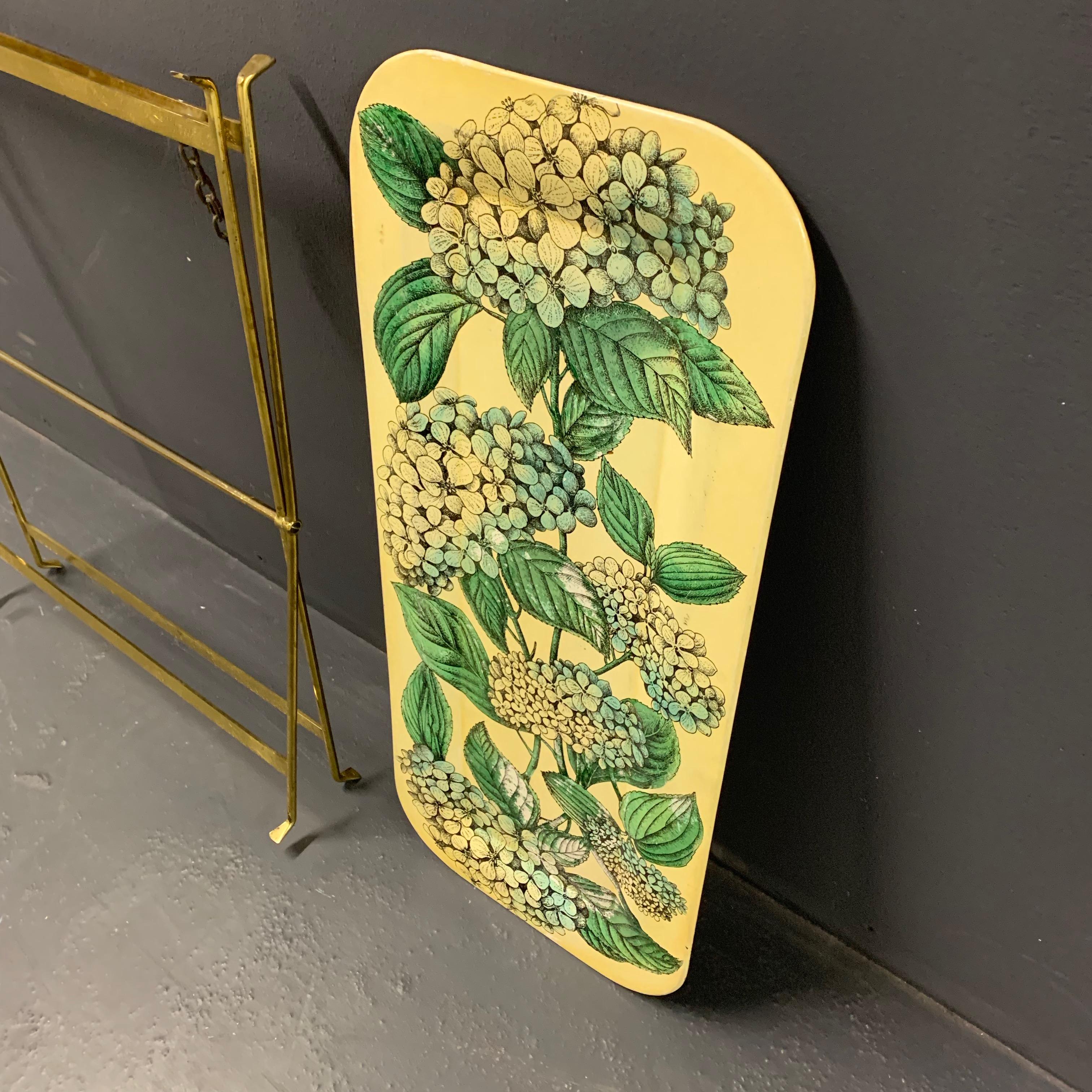 Wonderful Fornasetti Tray with Original Brass Stand 1