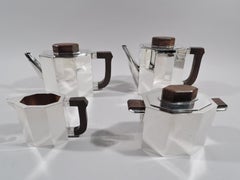 Wonderful French Art Deco 950 Silver Coffee and Tea Set on Tray