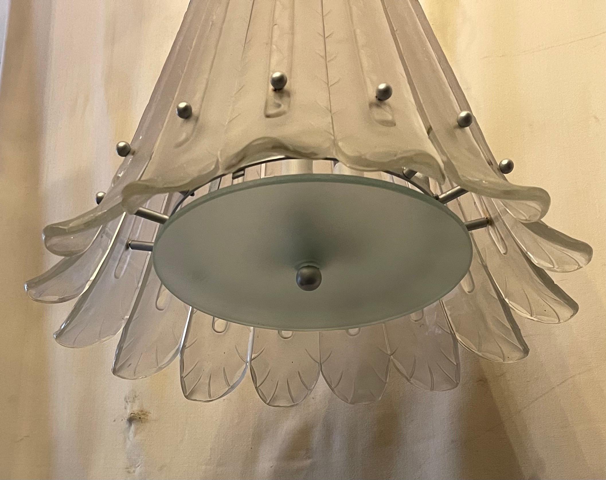 A Rare and wonderful French Art Deco pendent chandelier from the 1930’s, Designed by the glass master 