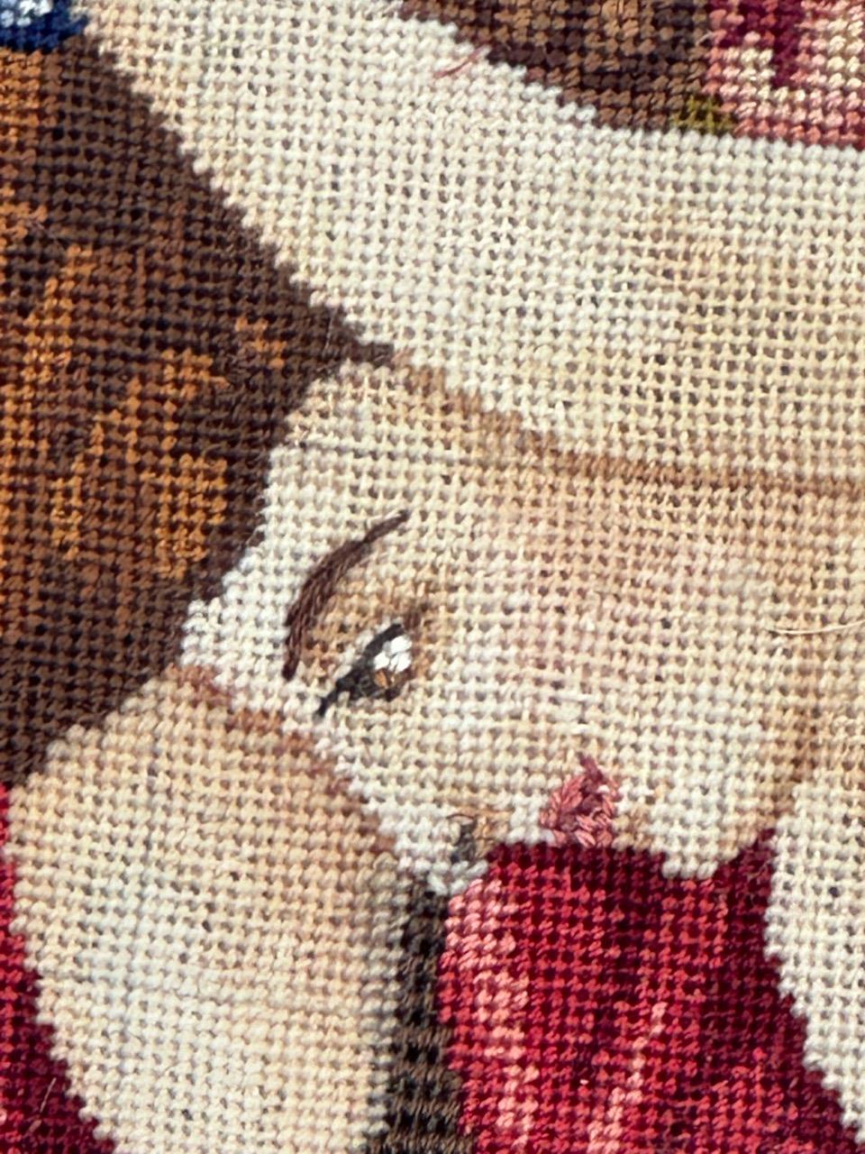 Maravilloso Tapiz francés de punto de aguja estilo Aubusson 