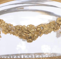 Wonderful French Baccarat Dore Bronze Ormolu Crystal Glass Basket Centerpiece