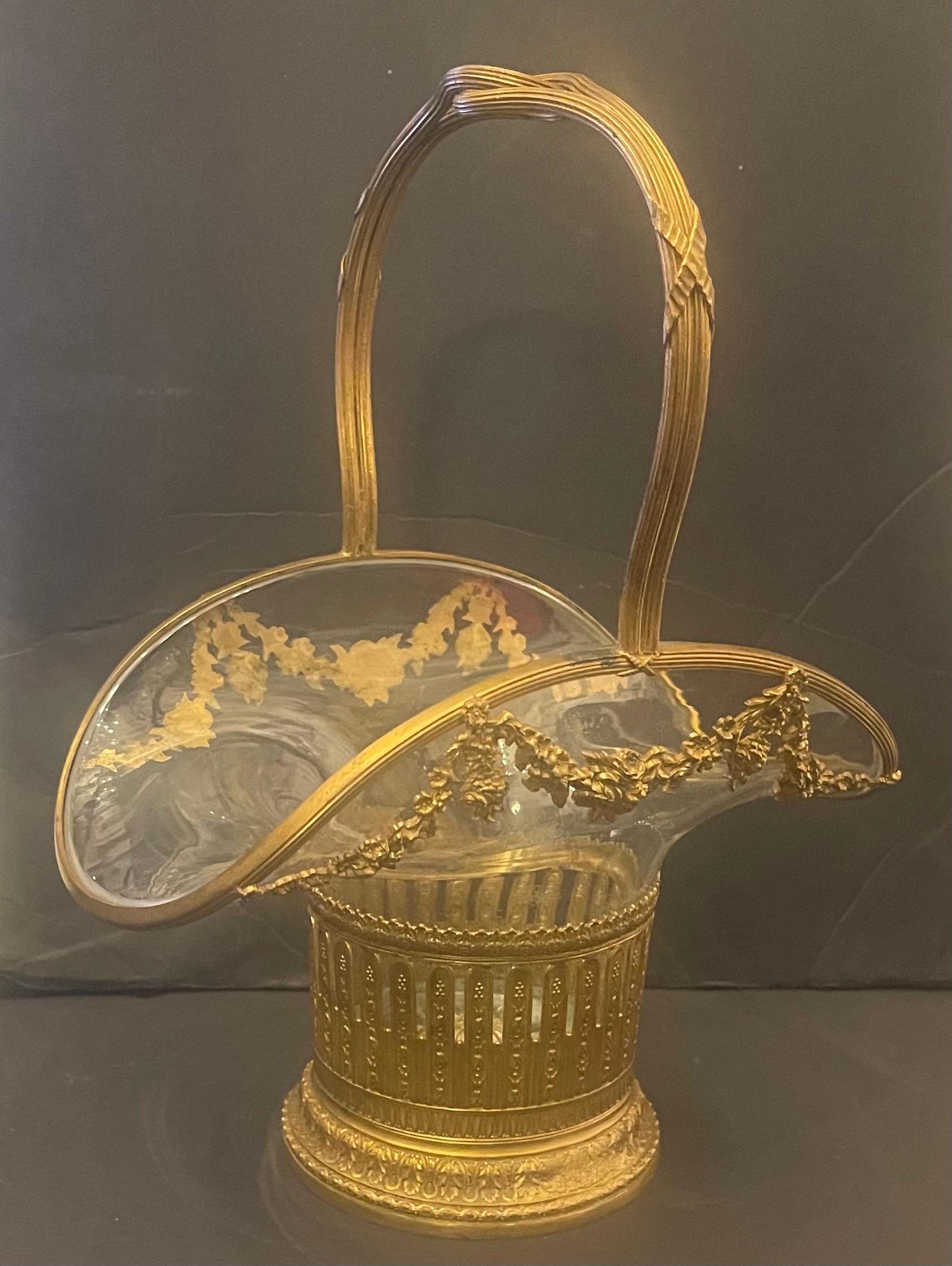 Maravilloso Centro de Mesa de Cristal Baccarat Dore Bronce Ormolu Francés Belle Époque en venta