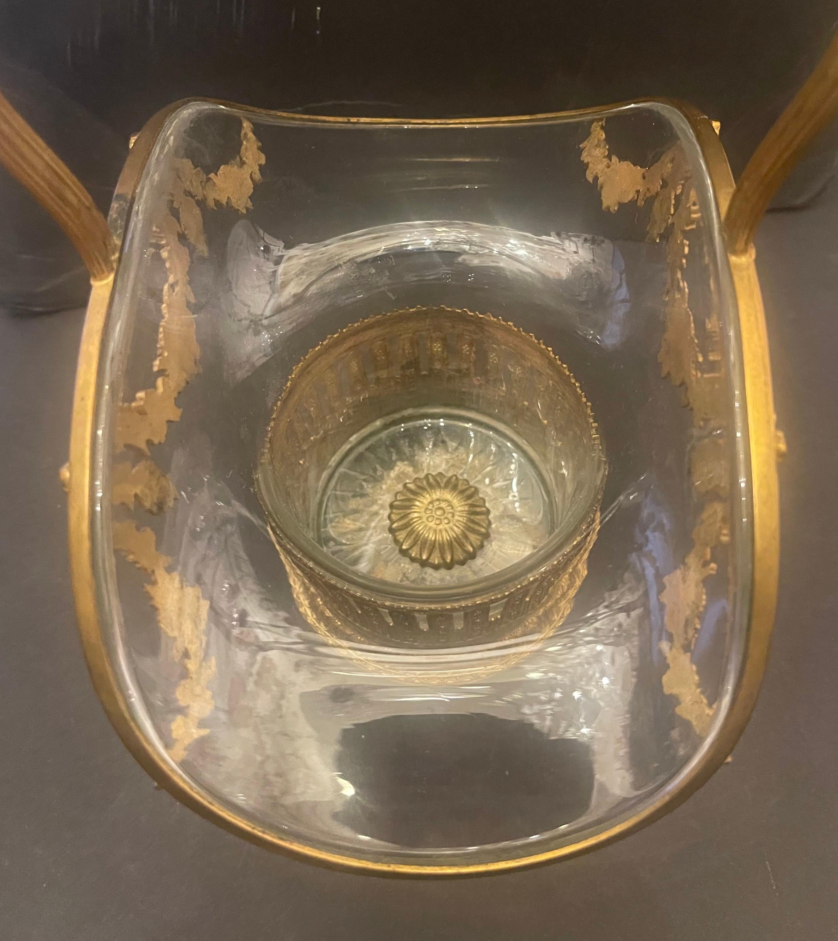 Maravilloso Centro de Mesa de Cristal Baccarat Dore Bronce Ormolu Francés siglo XX en venta