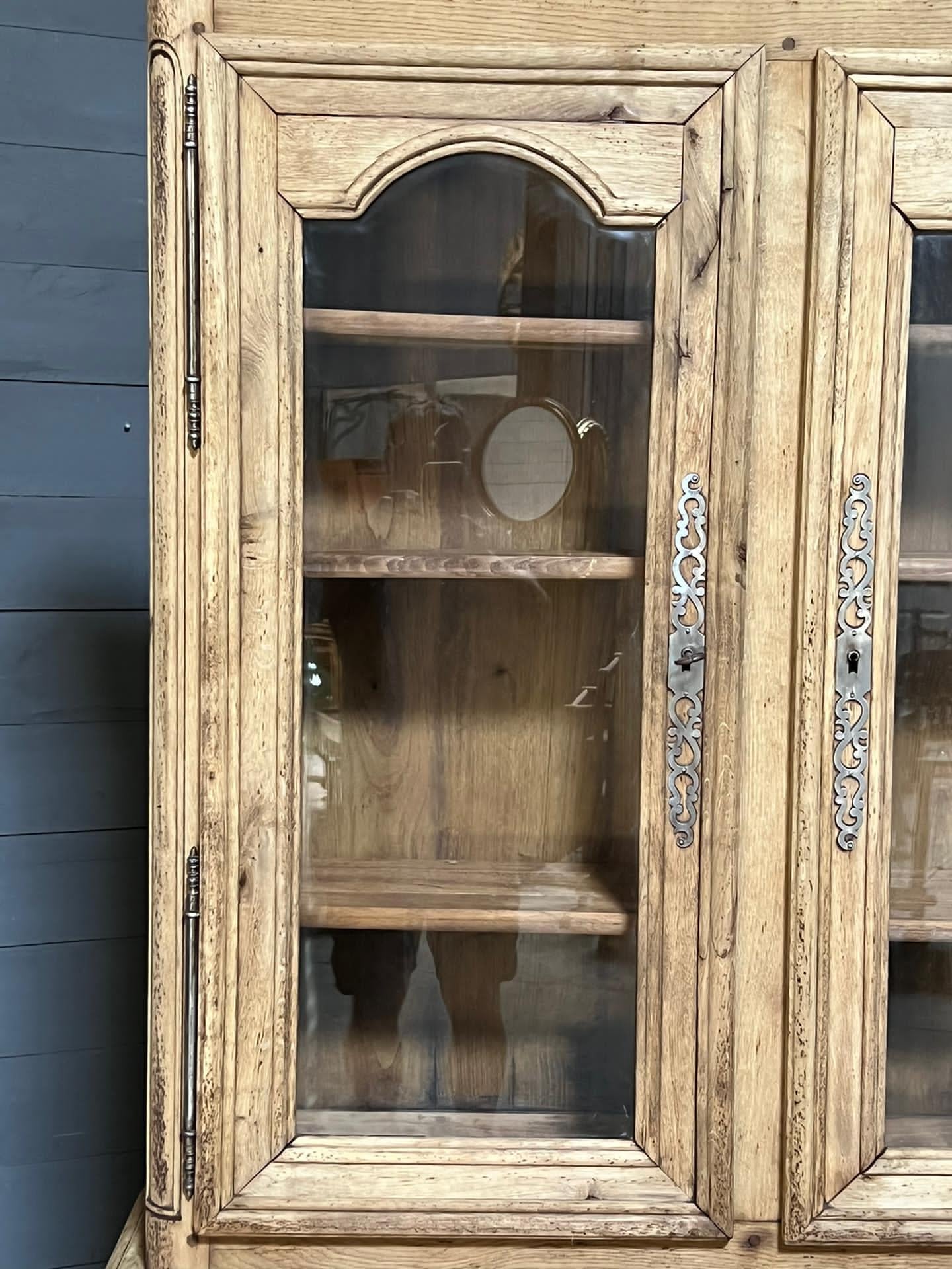Wonderful French Bleached Oak Library Bookcase  For Sale 6