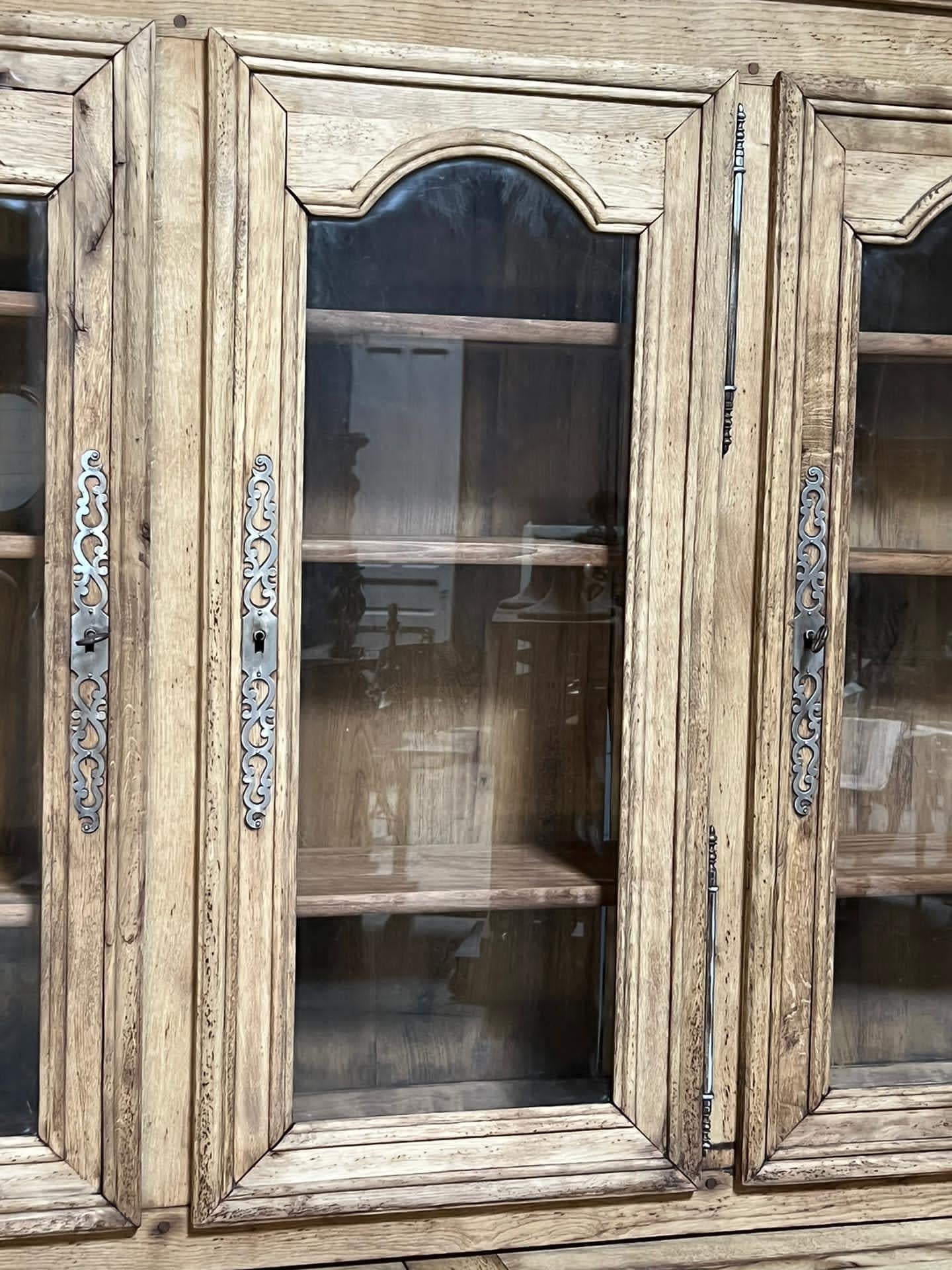 Wonderful French Bleached Oak Library Bookcase  For Sale 2