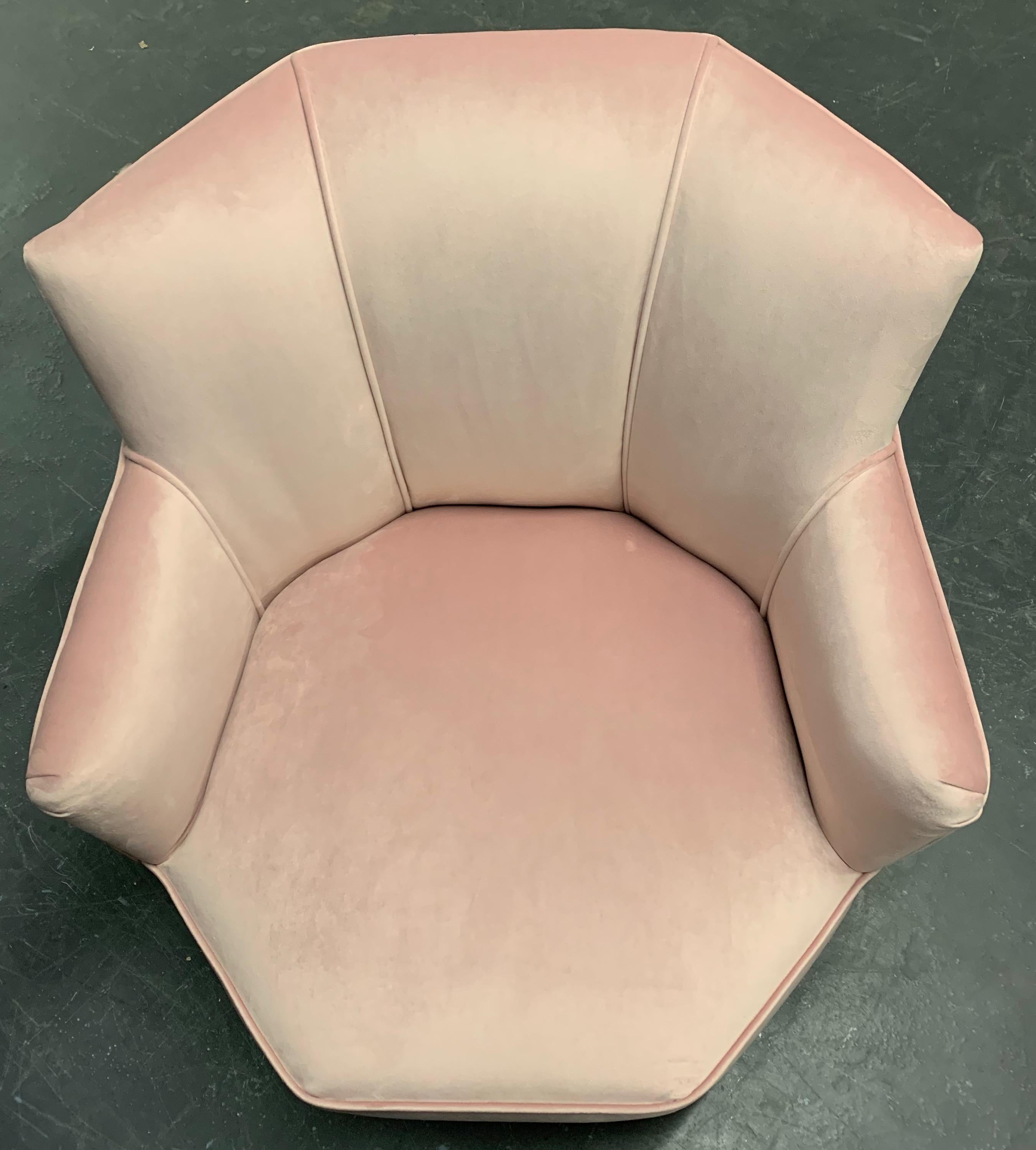 Velvet Wonderful French Boudoir Lounge Chair For Sale