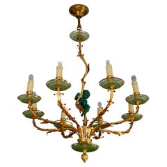 Wonderful French Brass Gild Top Patinated Cherub Putti Fixture