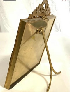 Wunderschöner französischer Bronze-Emaille-Blau-Guilloche-Miniatur-Gemälde-Bilderrahmen