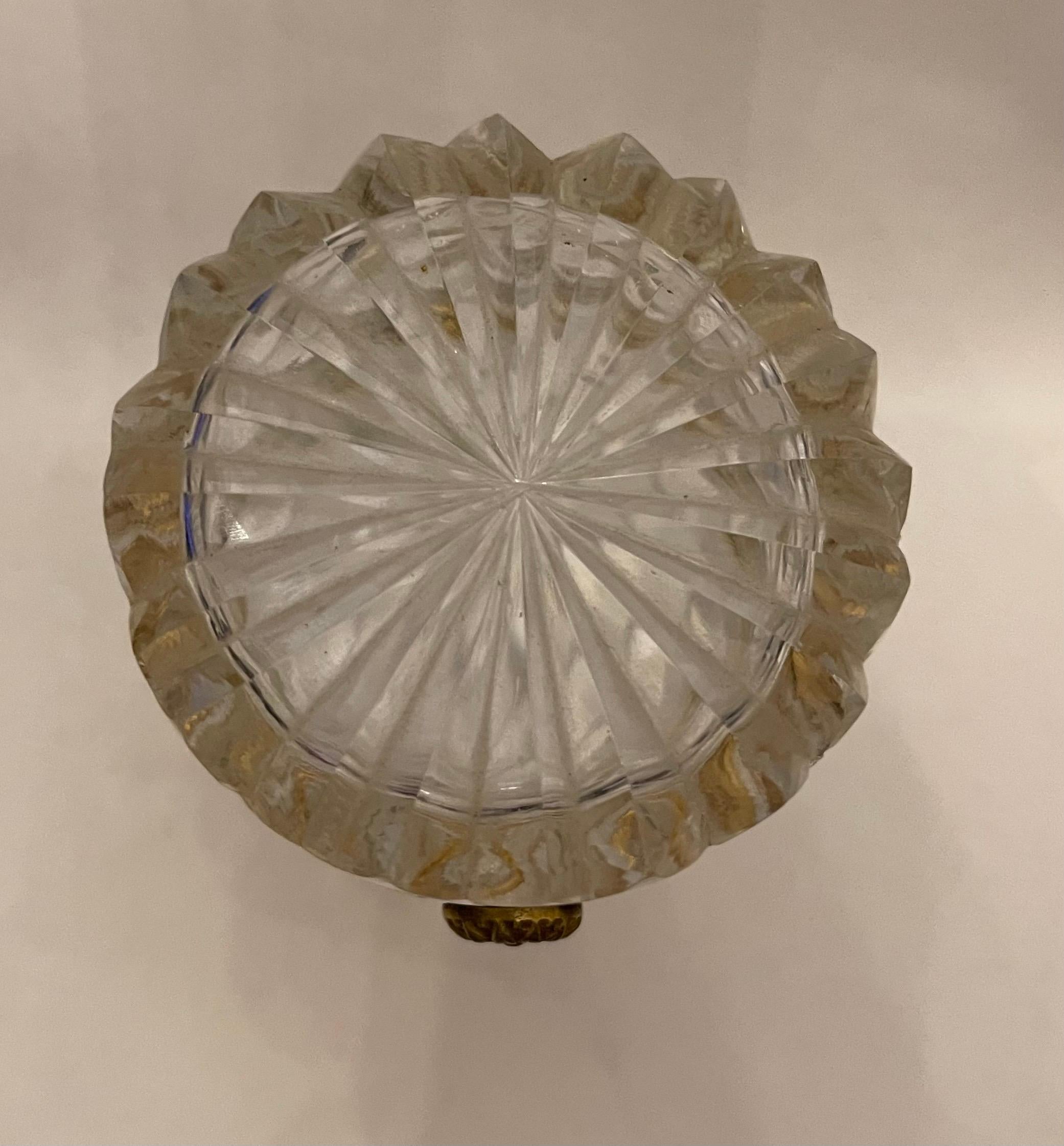 Belle Époque Meraviglioso cofanetto francese in bronzo con cristallo taglio diamante Baccarat in vendita