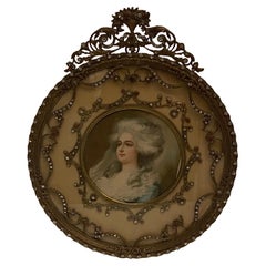 Antique Wonderful French Bronze Ormolu Jeweled Interact Bouquet Louis XVI Picture Frame