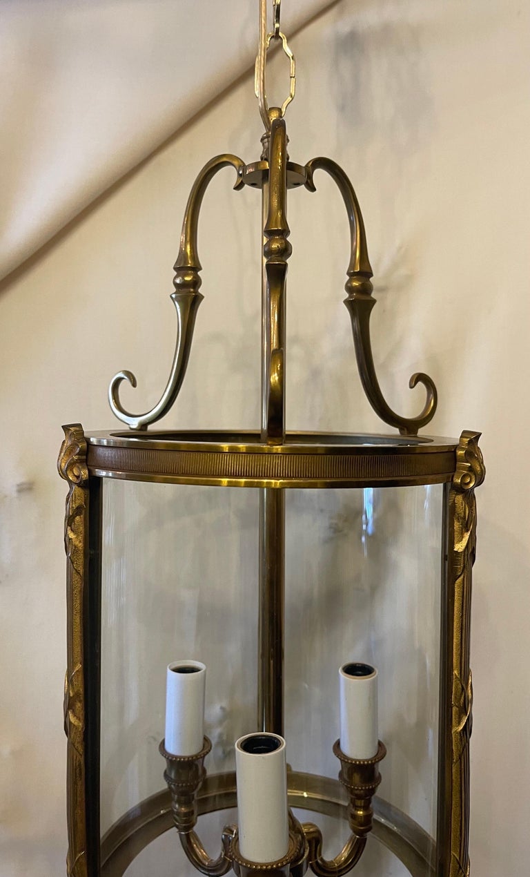 Wonderful French Bronze Readed and X Louis XVI Lantern Fixture Curved ...