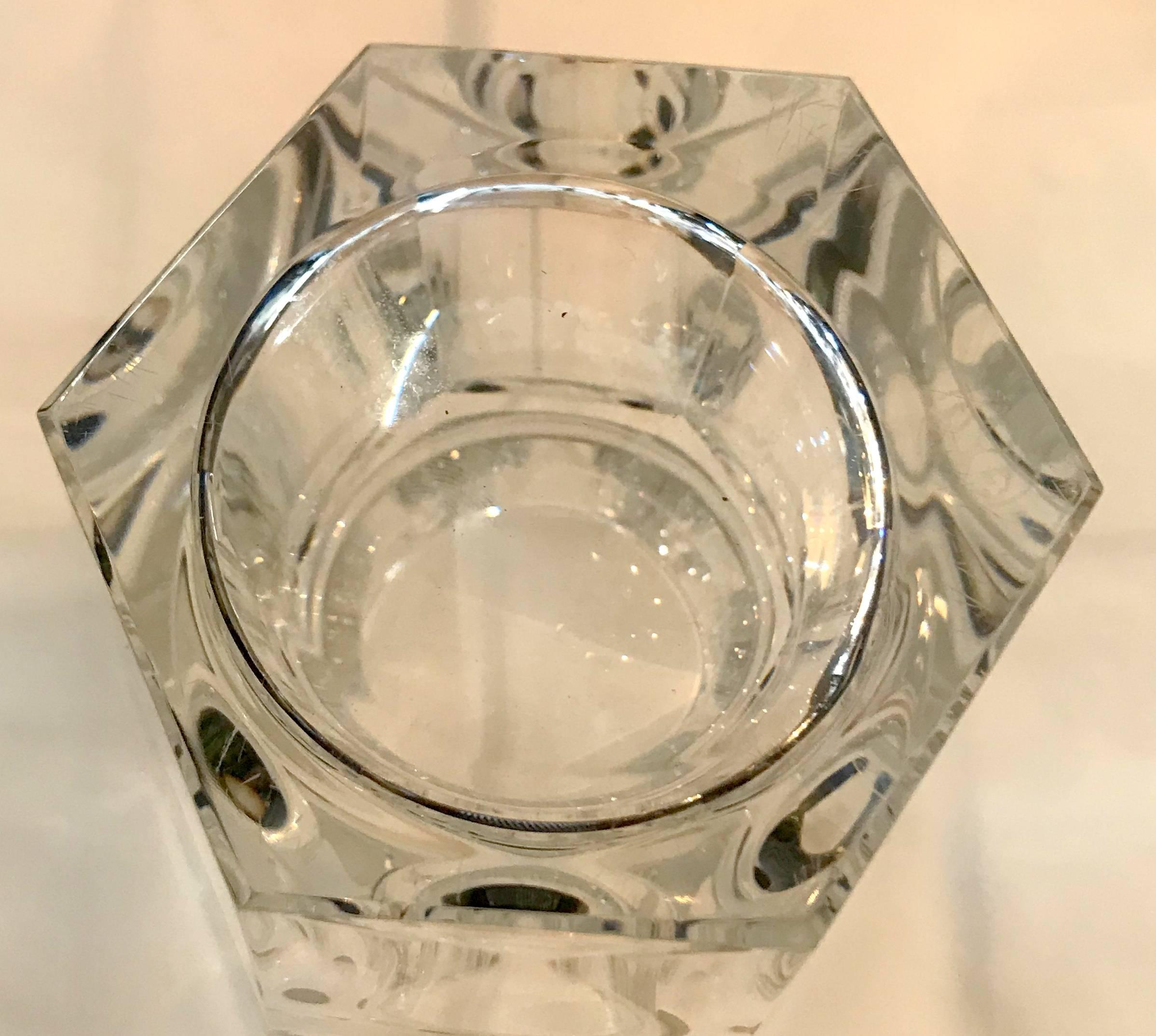 20th Century Wonderful French Cut Crystal Baccarat Edith Mid-Century Modern Panel Chunky Vase