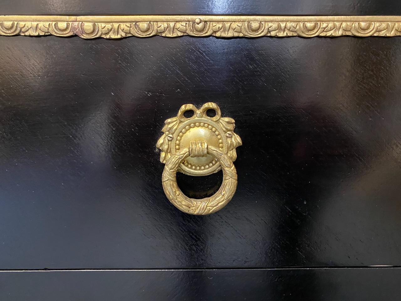 Wonderful French Ebonised Commode Chest of Drawers 8