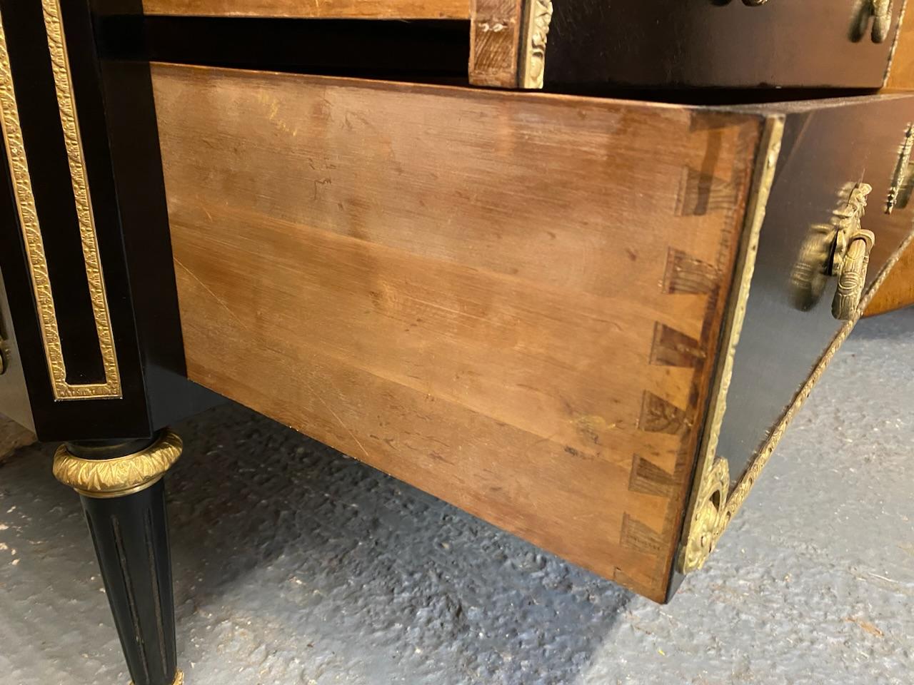 Wonderful French Ebonised Commode Chest of Drawers 3