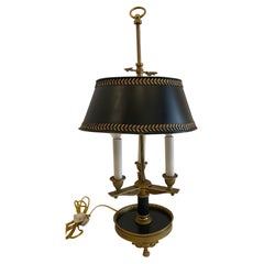 Wonderful French Empire Neoclassical Bronze Bouillotte Ormolu Lamp Tole Shade