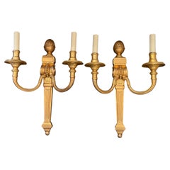 Wonderful French Empire Neoclassical Bronze Urn Caldwell Two Candelabra Sconces