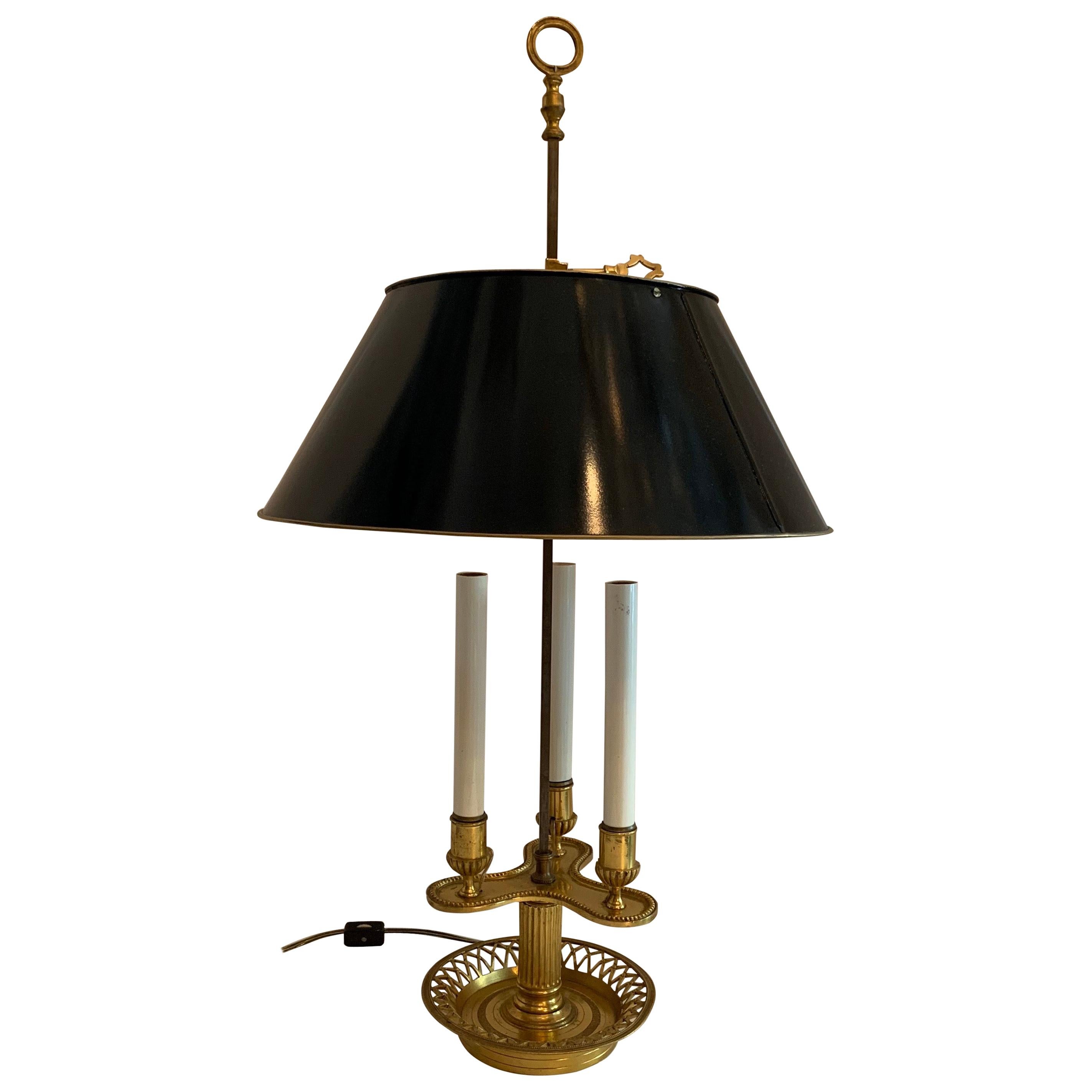 Wonderful French Empire Neoclassical Regency Bronze Patinated Bouillotte Lamp