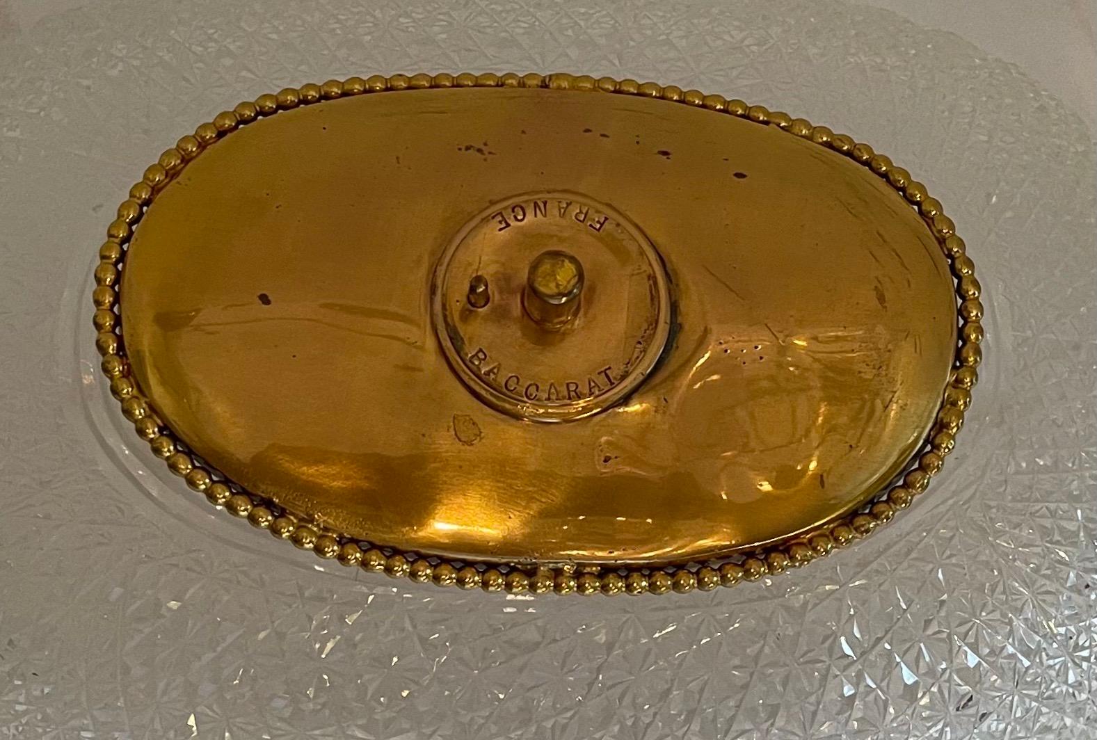 Wonderful French Empire Ormolu Bronze Sphinx Oval Cut Crystal Centerpiece Bowl For Sale 2