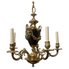 Wonderful French Empire Regency Louis XVI Ormolu Patinated Bronze Chandelier