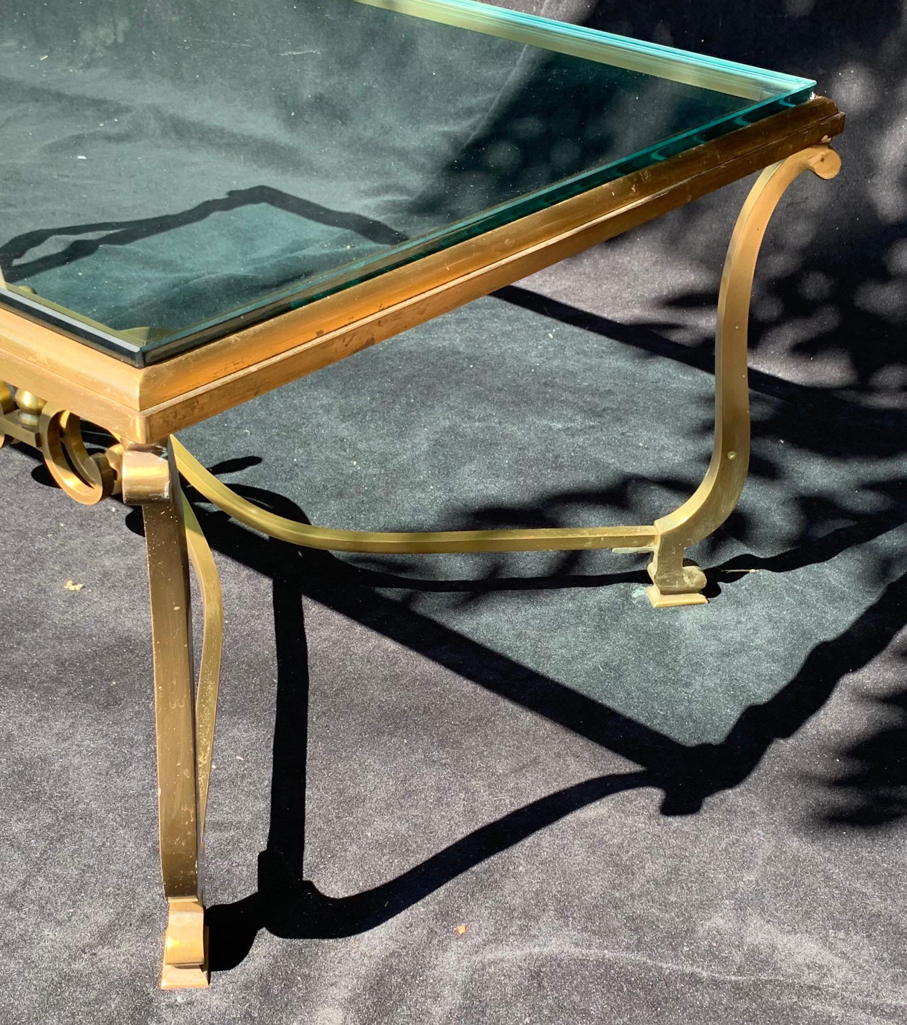 Belle Époque Wonderful French Gilt Bronze Glass Top Coffee Cocktail Table
