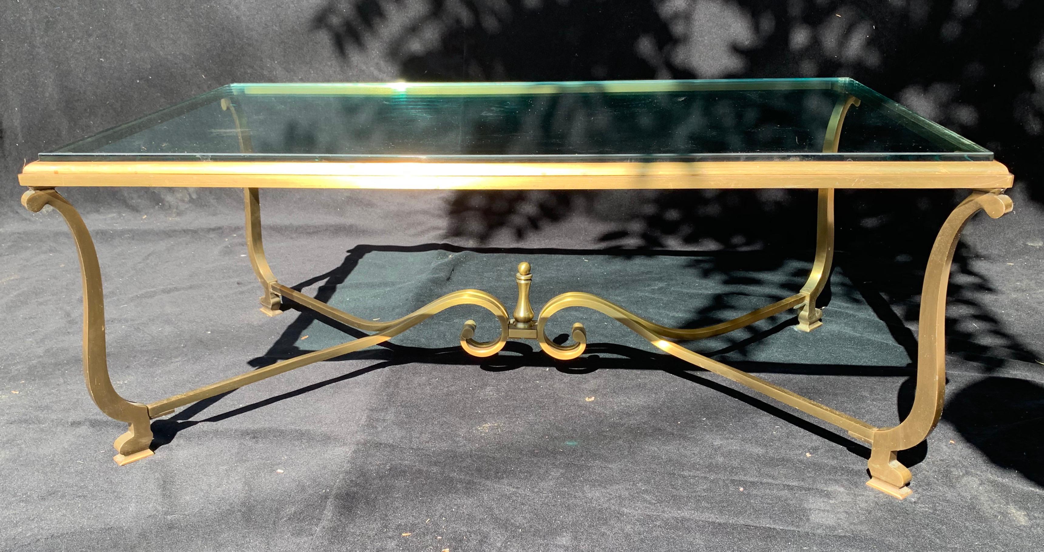 20th Century Wonderful French Gilt Bronze Glass Top Coffee Cocktail Table